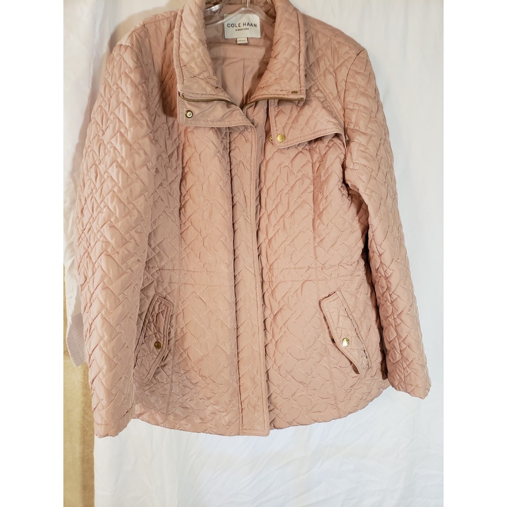 Women's Cole Haan Signature Dusty Pink Quilted Coat Size XL